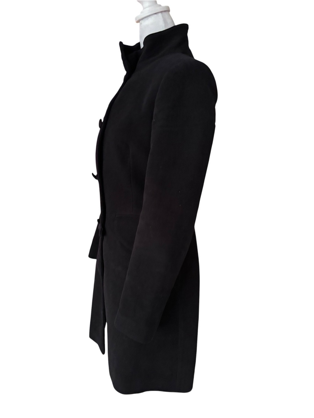 Zara Basic Black Military- Style Coat - Picture 2 of 4